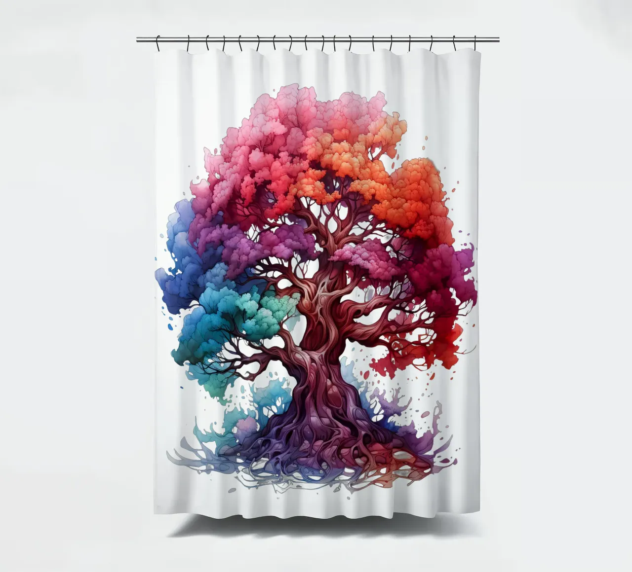 Bunter Baum des Lebens Duschvorhang von Spiritual Touch