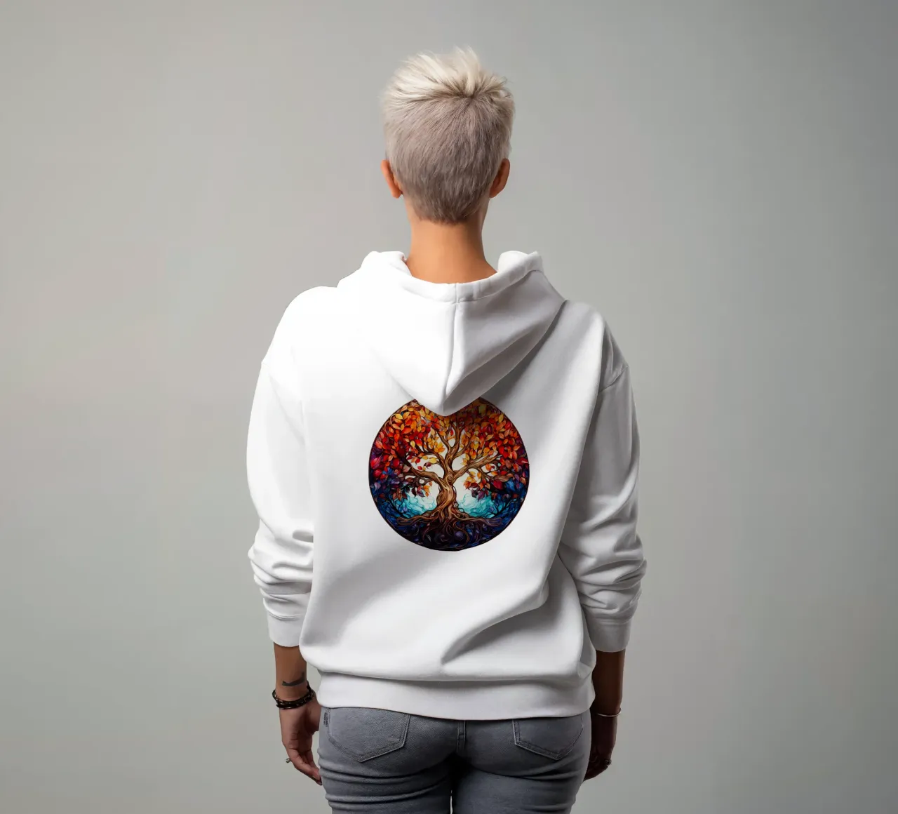 Albero della vita colorato felpa con cappuccio da Spiritual Touch