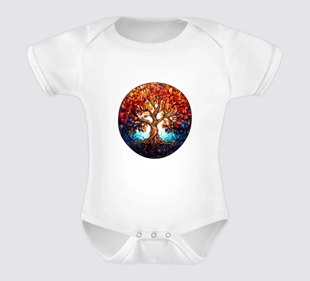 Albero della vita colorato body neonato maniche corte da Spiritual Touch