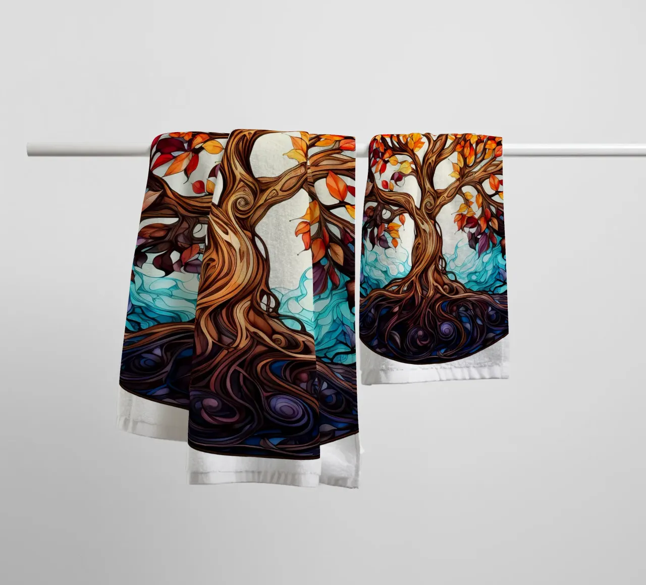 Albero della vita colorato asciugamano da bagno da Spiritual Touch