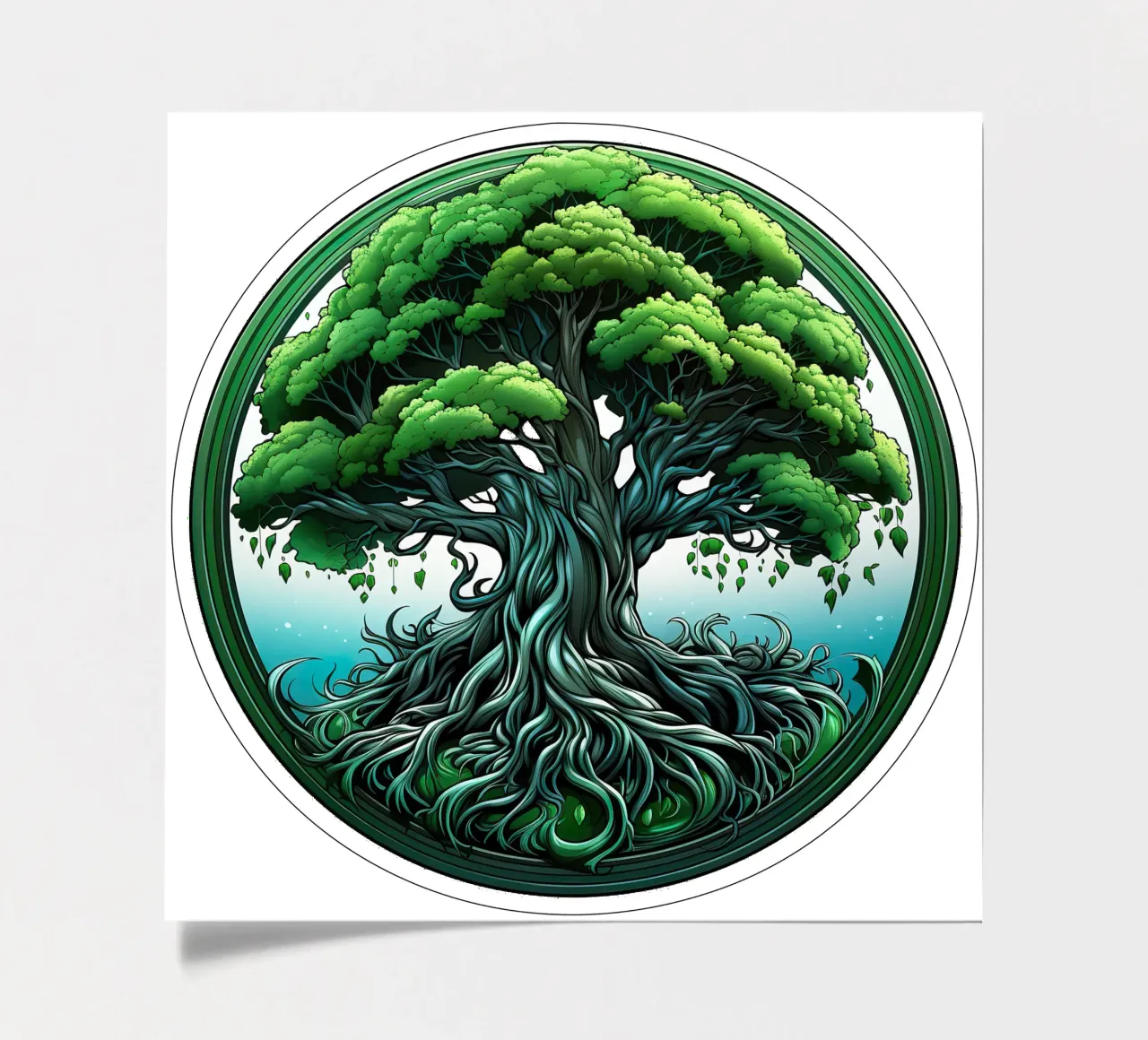 Bunter Baum des Lebens Stickerbogen von Spiritual Touch