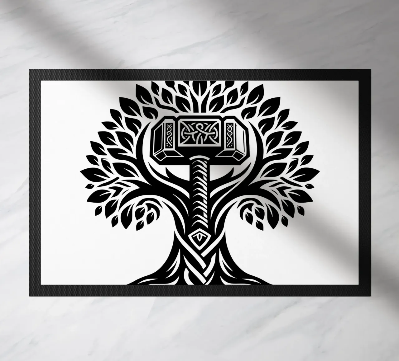 Mandala in bianco e nero zerbino da Spiritual Touch