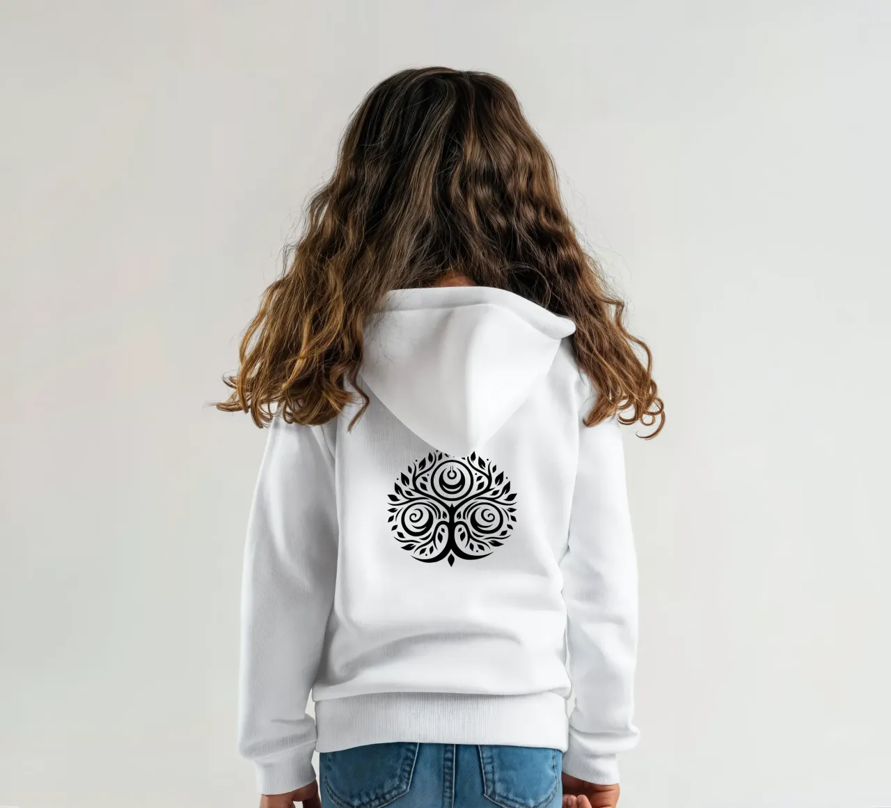 Mandala in bianco e nero felpa bambino con cappuccio da Spiritual Touch