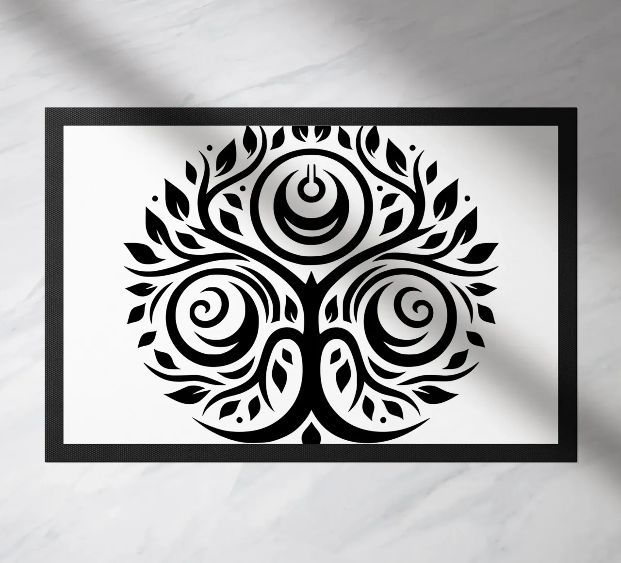 Mandala in bianco e nero zerbino da Spiritual Touch