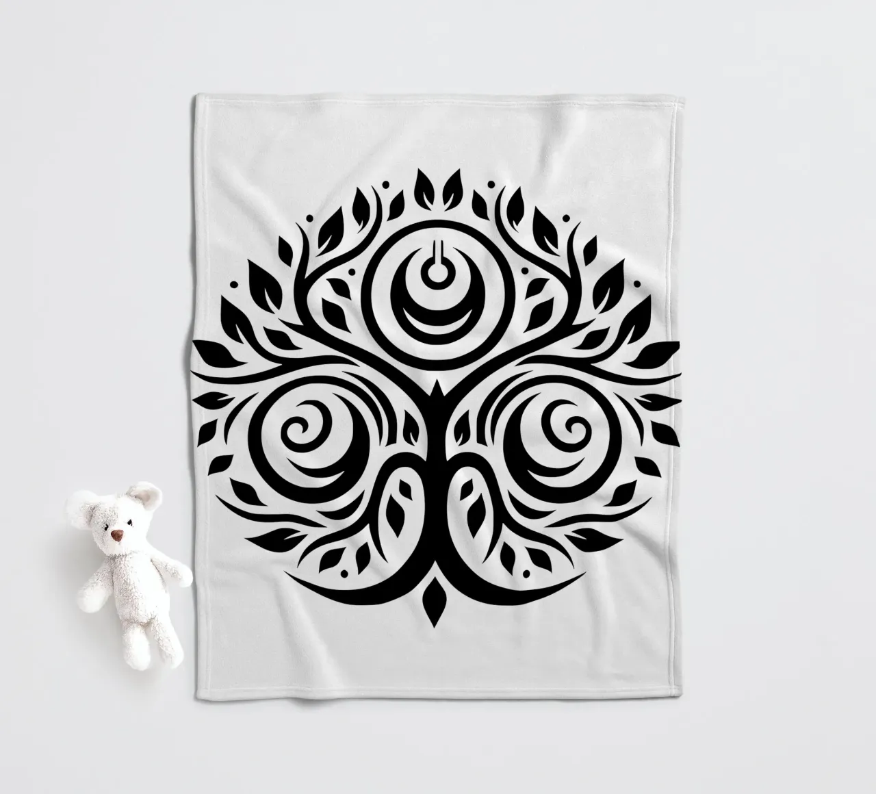 Mandala in bianco e nero coperta in pile da Spiritual Touch