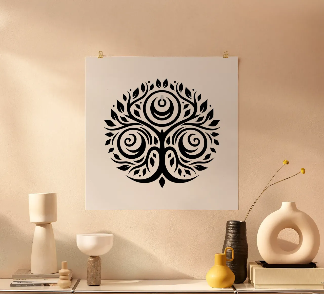 Mandala in bianco e nero poster da Spiritual Touch