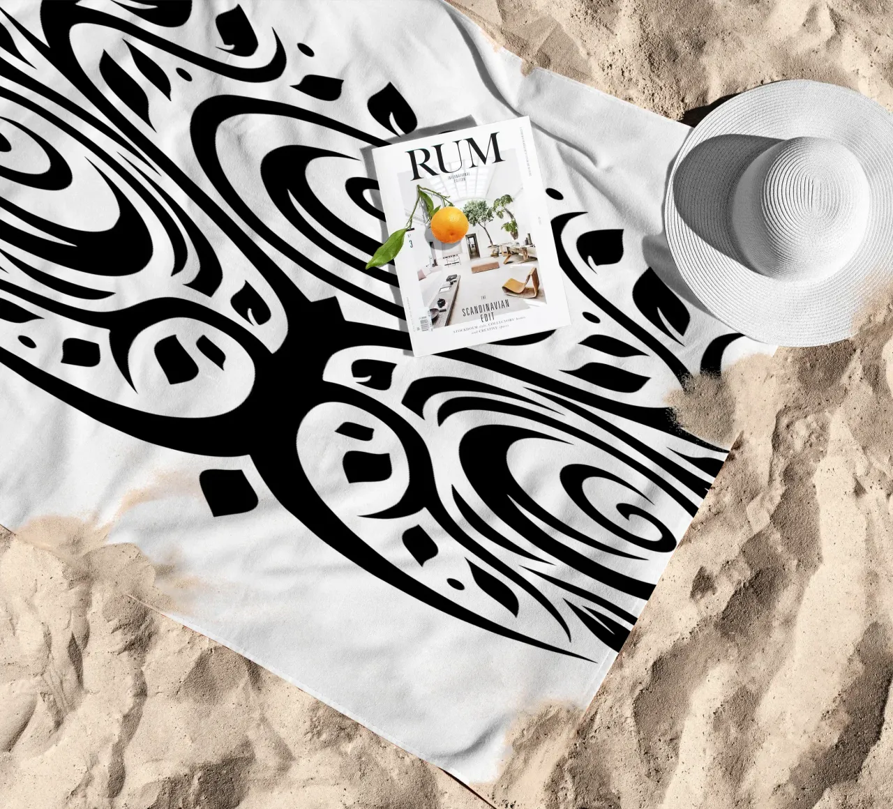 Mandala in bianco e nero telo mare da Spiritual Touch