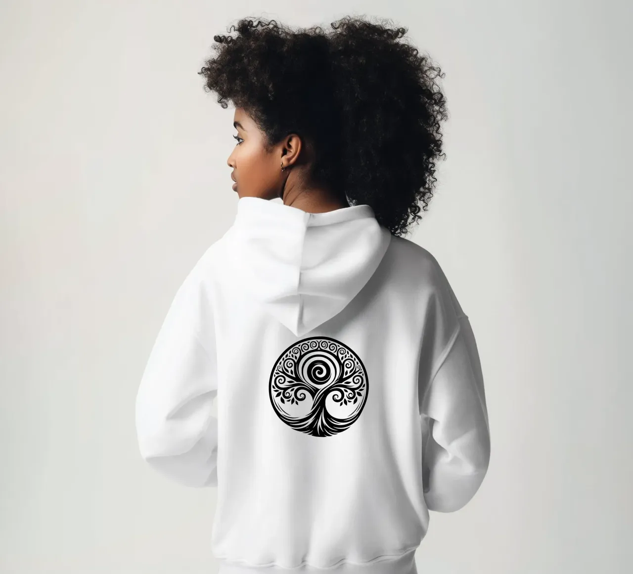 Mandala in bianco e nero felpa con cappuccio da Spiritual Touch