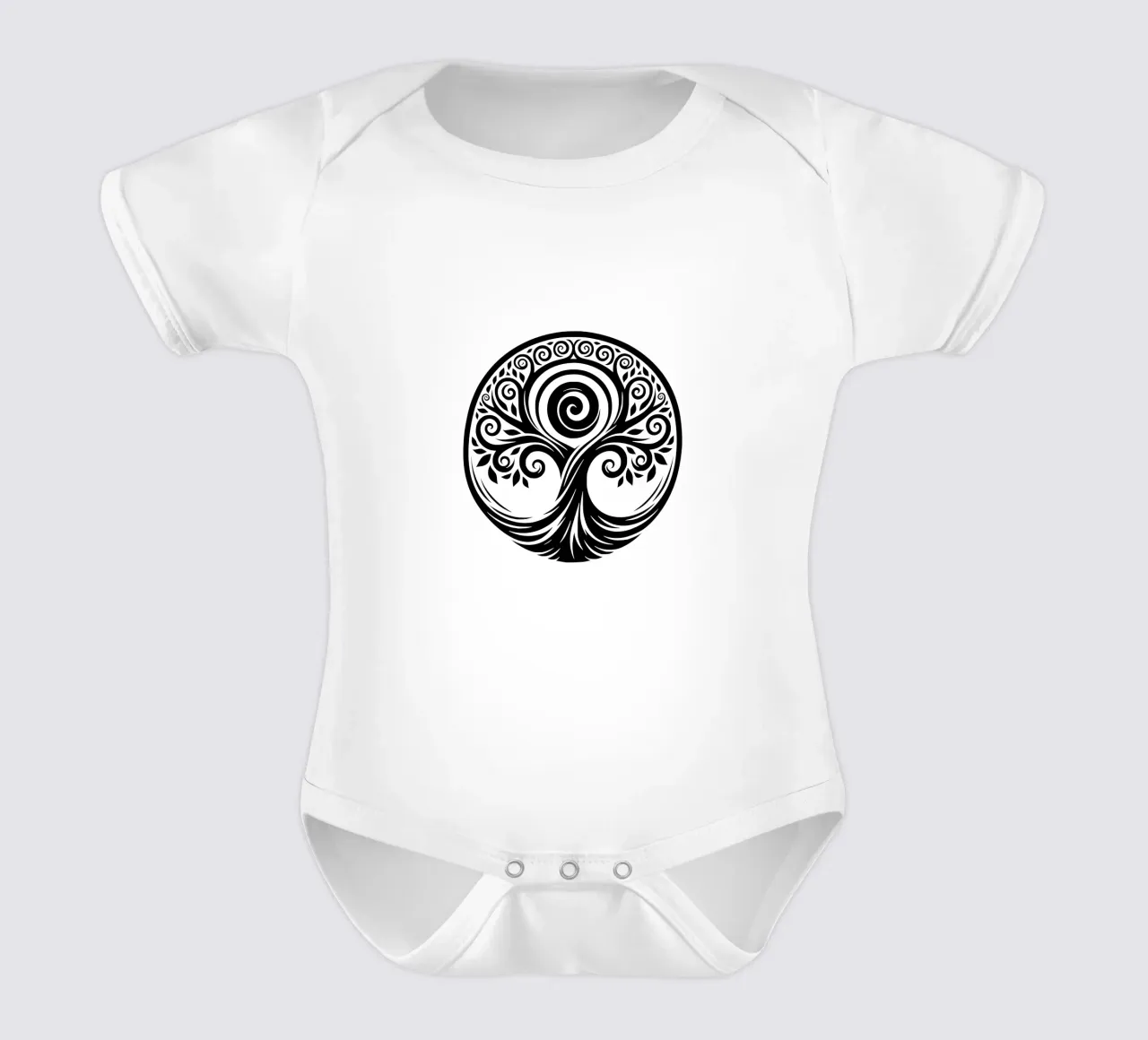 Mandala in bianco e nero body neonato maniche corte da Spiritual Touch