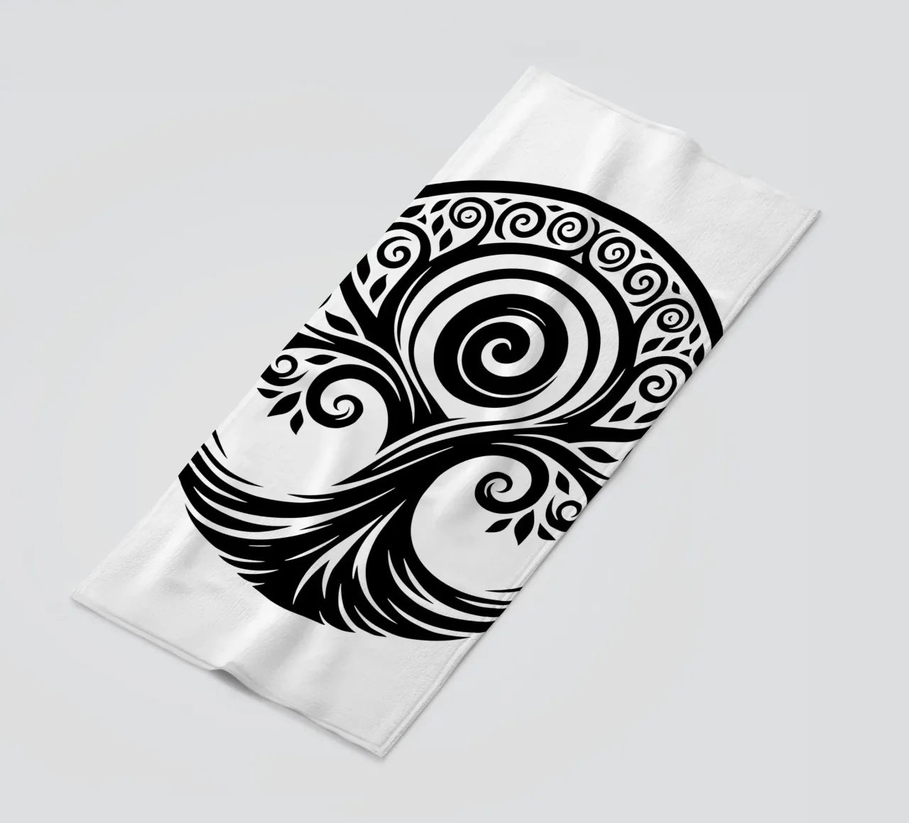 Mandala in bianco e nero telo mare da Spiritual Touch