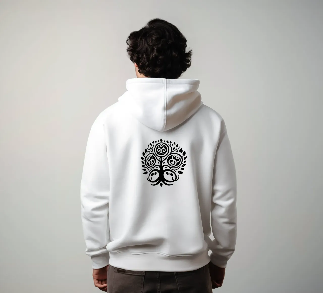 Mandala in bianco e nero felpa con cappuccio da Spiritual Touch