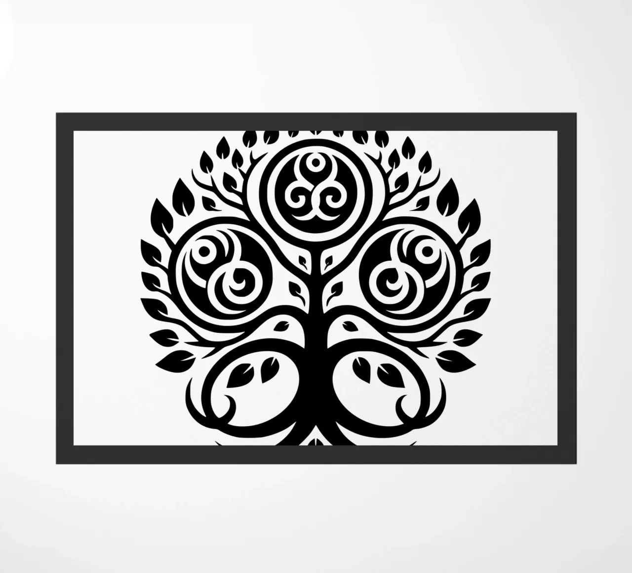Mandala in bianco e nero zerbino da Spiritual Touch