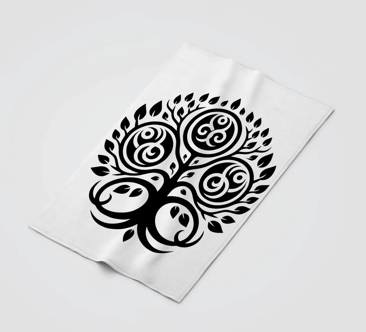 Mandala in bianco e nero coperta in pile da Spiritual Touch