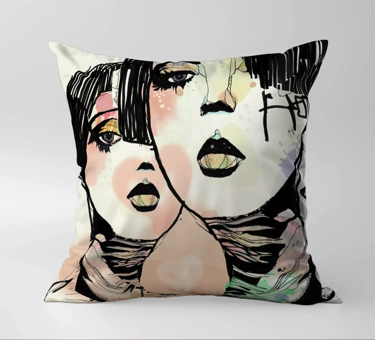 Mind Against decorative cushion by Giulio Iurissevich