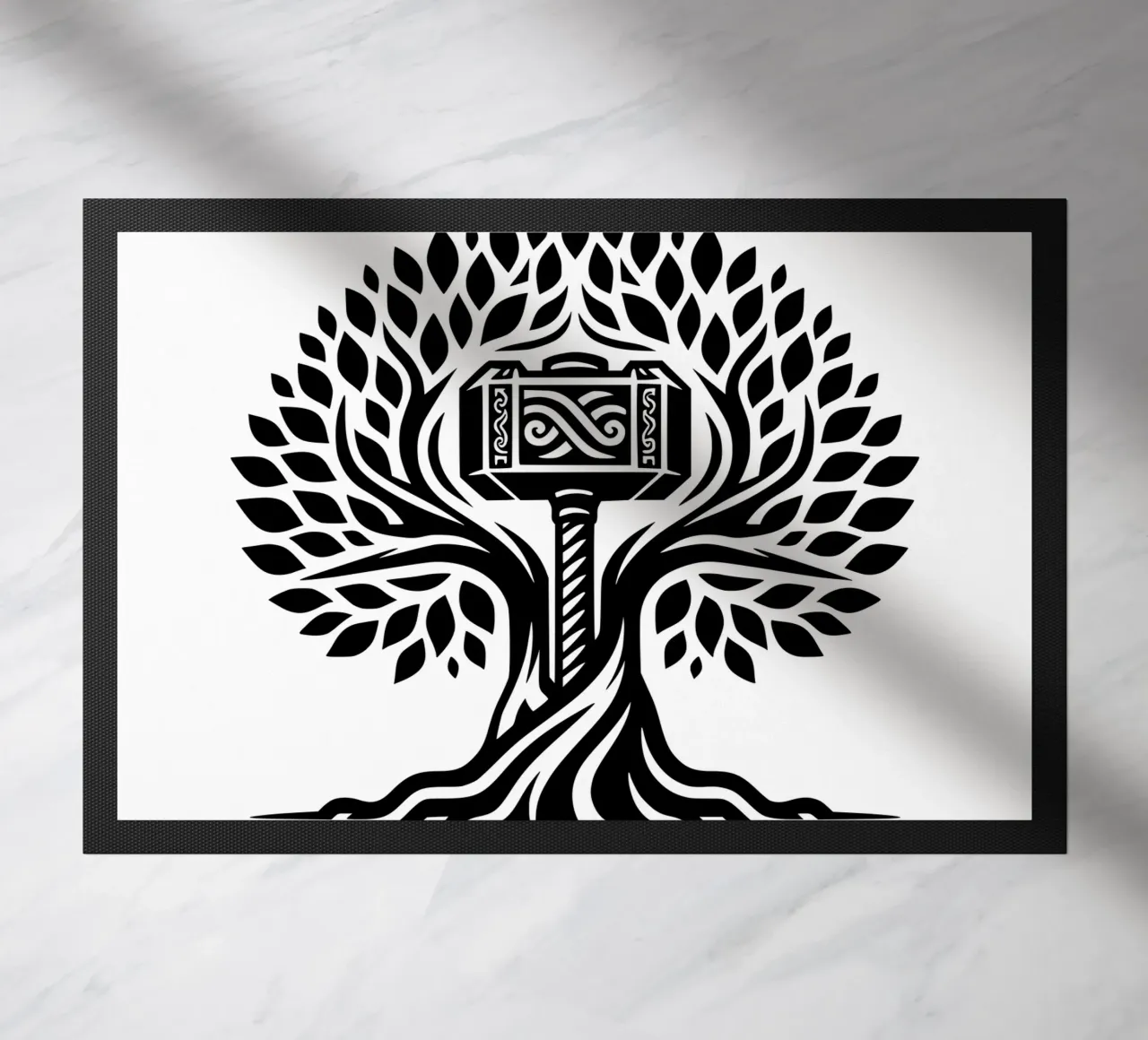 Mandala in bianco e nero zerbino da Spiritual Touch