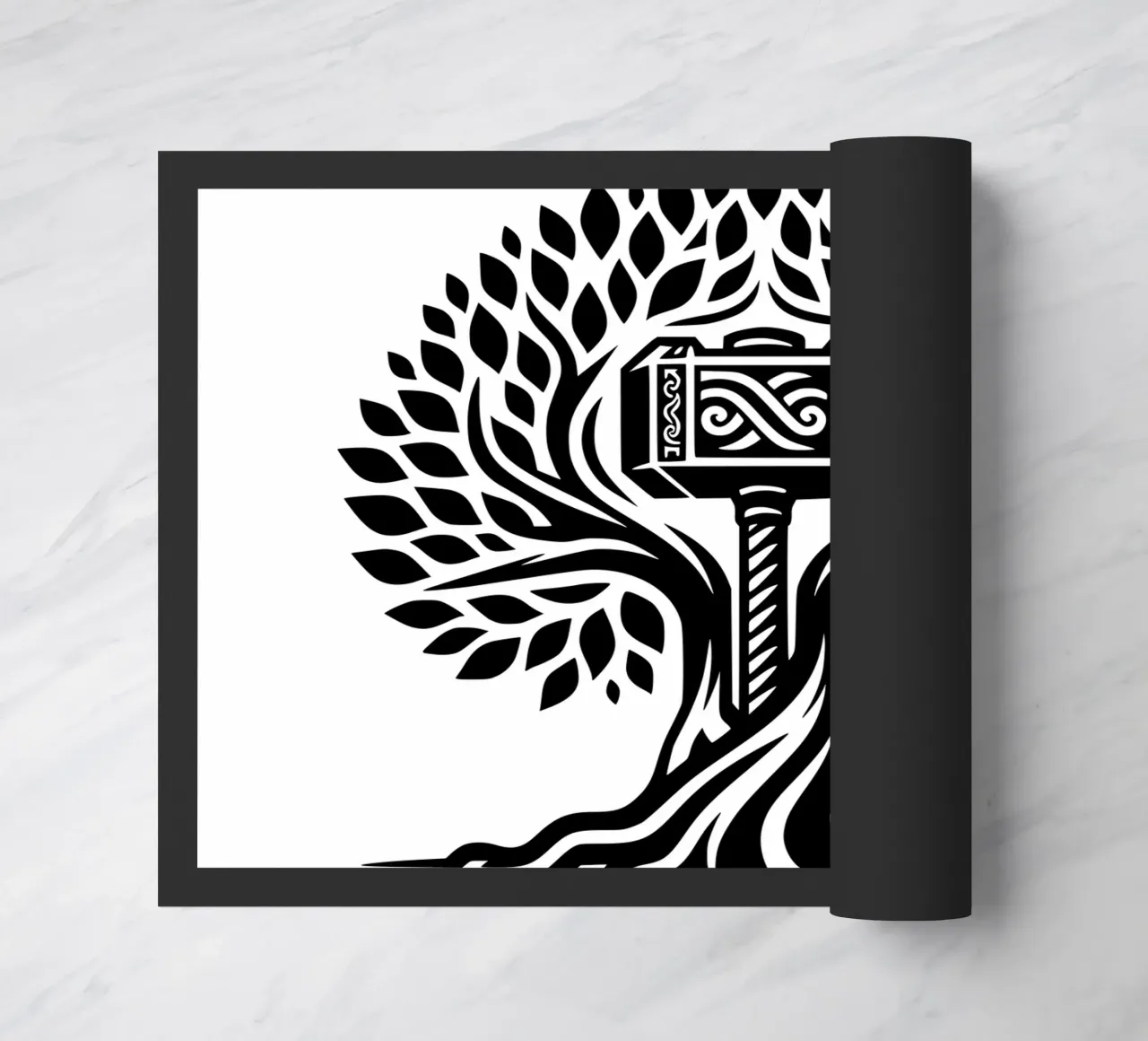 Mandala in bianco e nero zerbino da Spiritual Touch