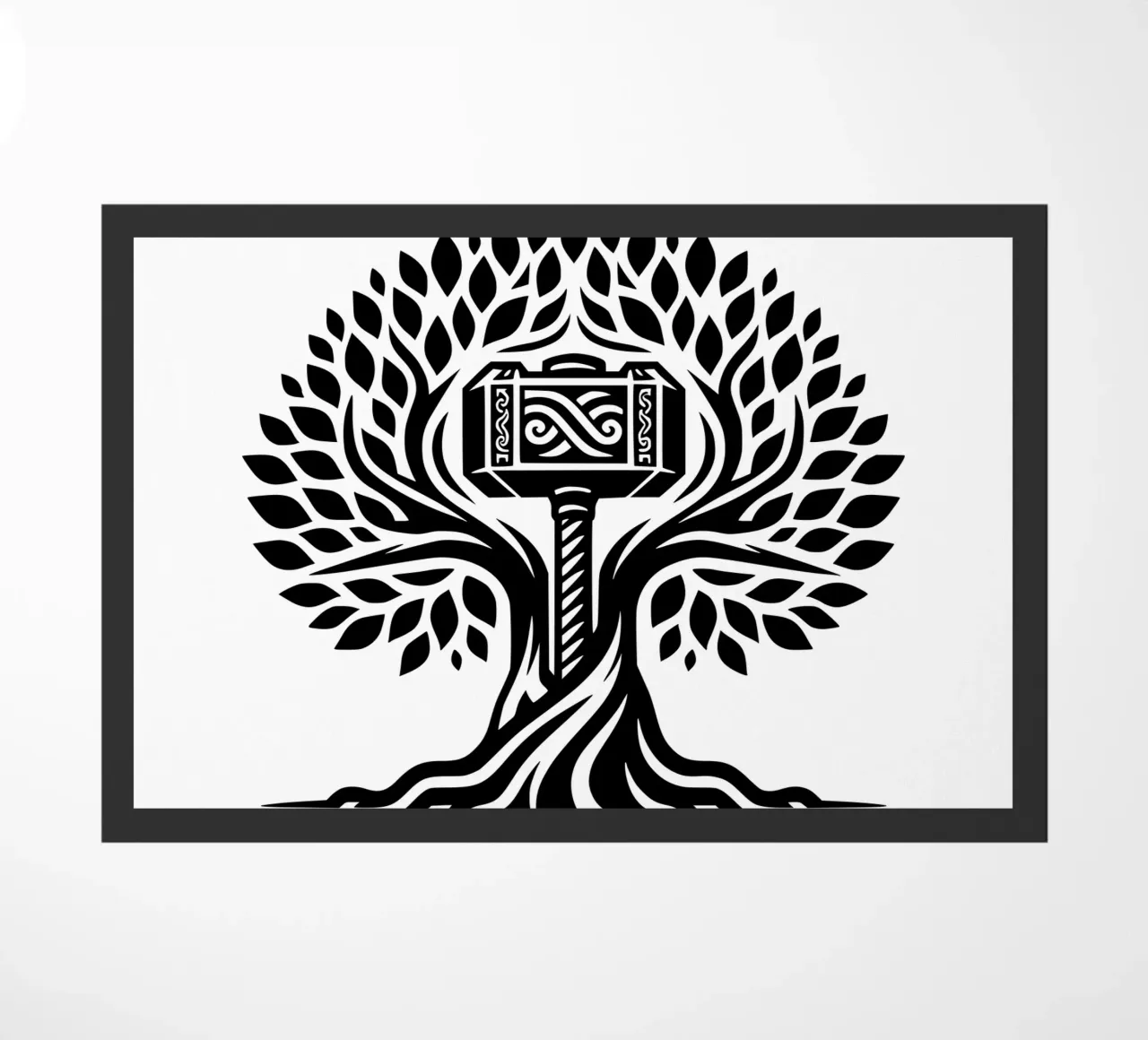 Mandala in bianco e nero zerbino da Spiritual Touch