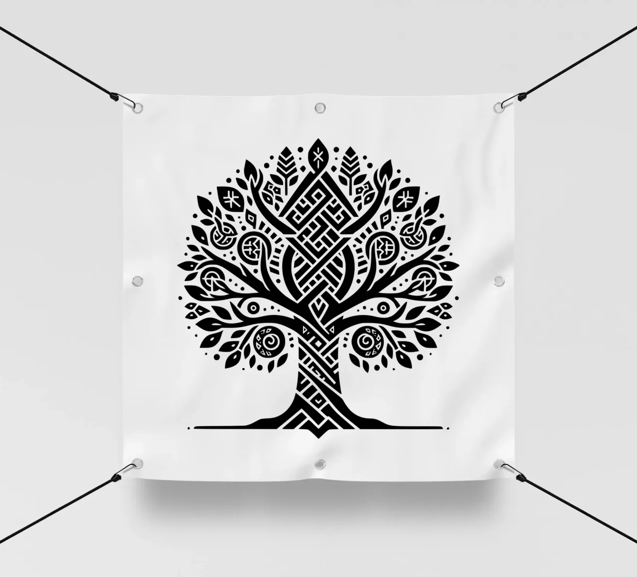 Mandala in bianco e nero telo in pvc da Spiritual Touch