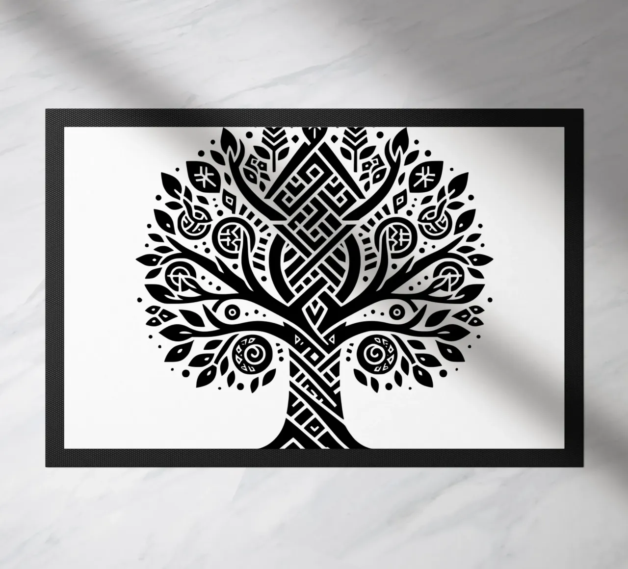 Mandala in bianco e nero zerbino da Spiritual Touch