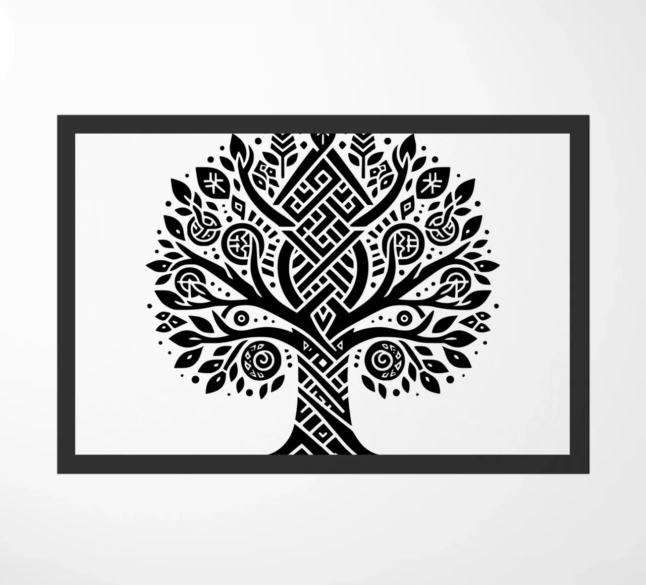 Mandala in bianco e nero zerbino da Spiritual Touch