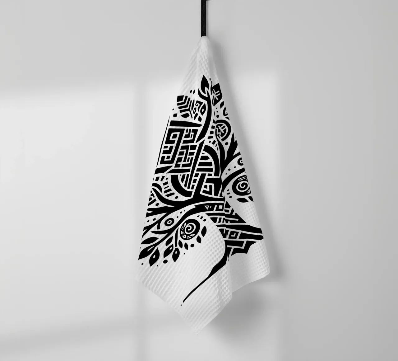 Mandala in bianco e nero canovaccio da cucina da Spiritual Touch
