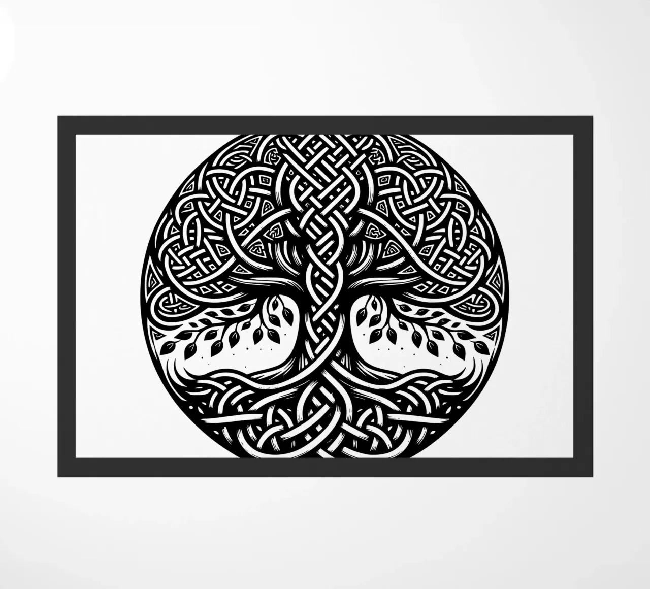 Mandala in bianco e nero zerbino da Spiritual Touch