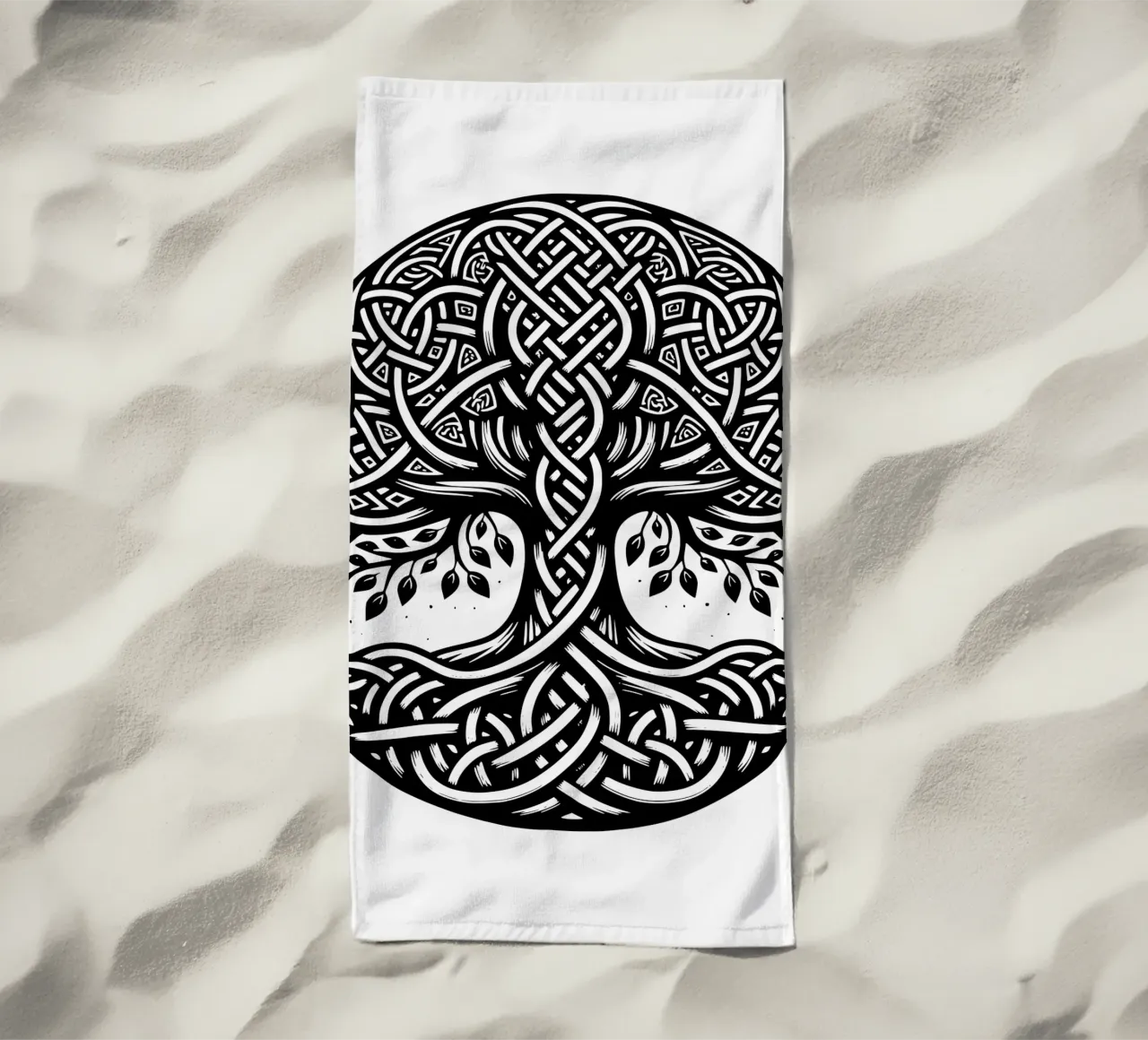 Mandala in bianco e nero telo mare da Spiritual Touch