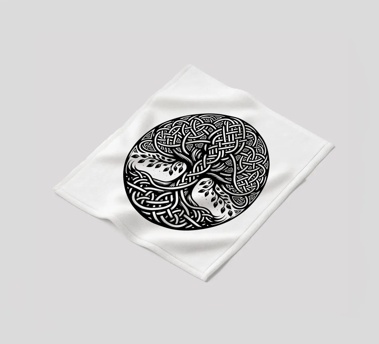 Mandala in bianco e nero coperta in pile da Spiritual Touch