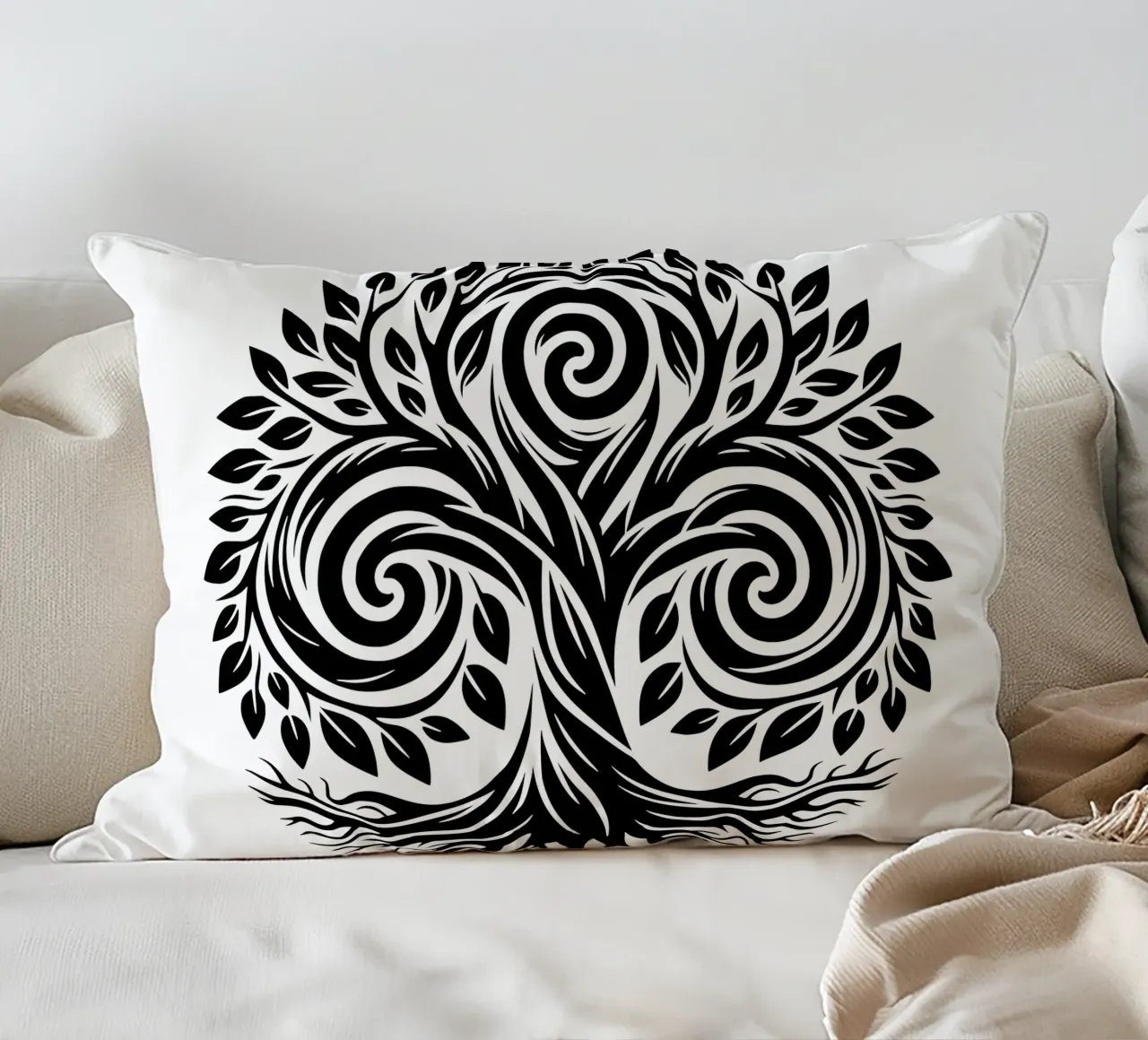 Mandala in bianco e nero cuscino da Spiritual Touch