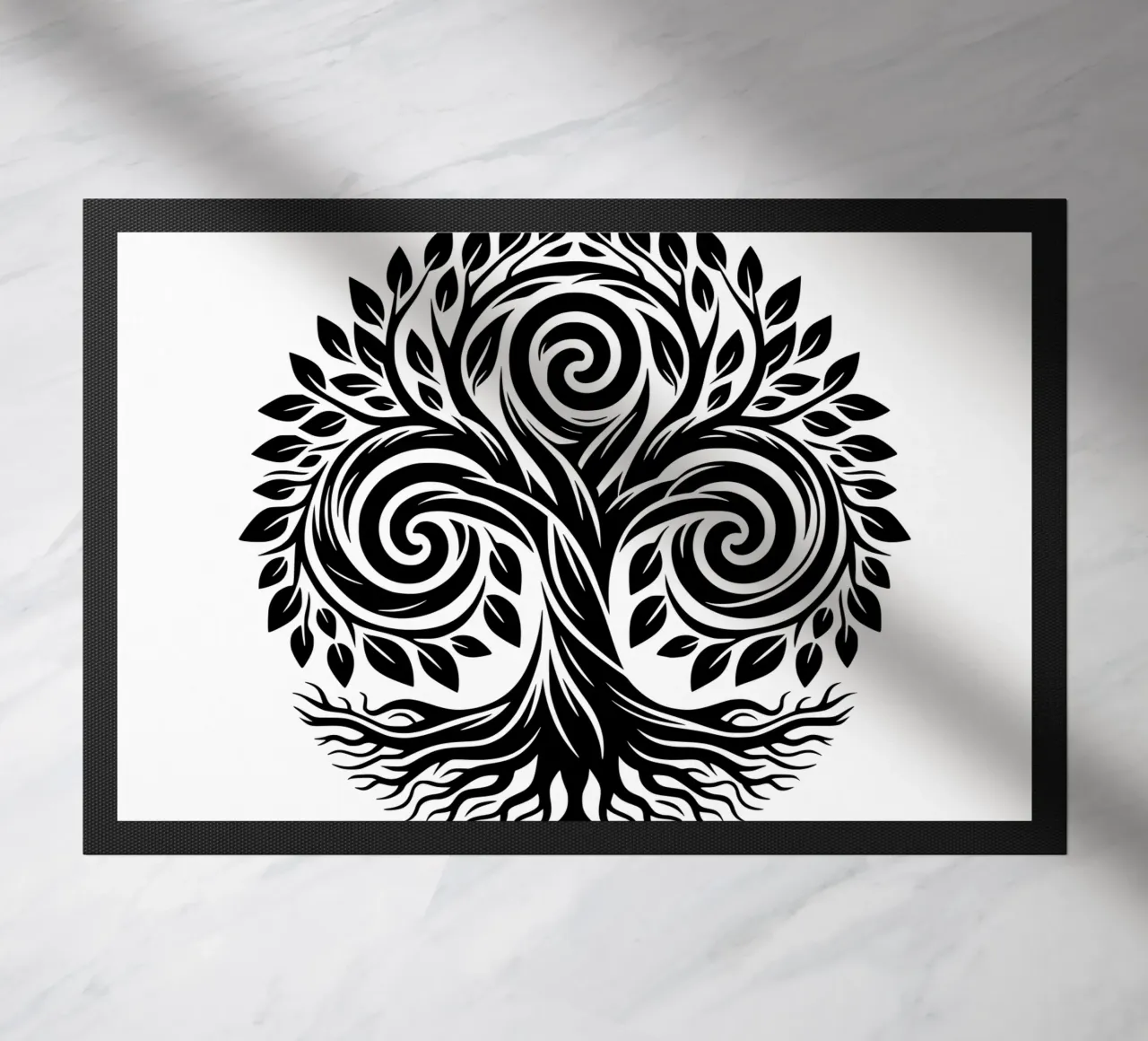 Mandala in bianco e nero zerbino da Spiritual Touch