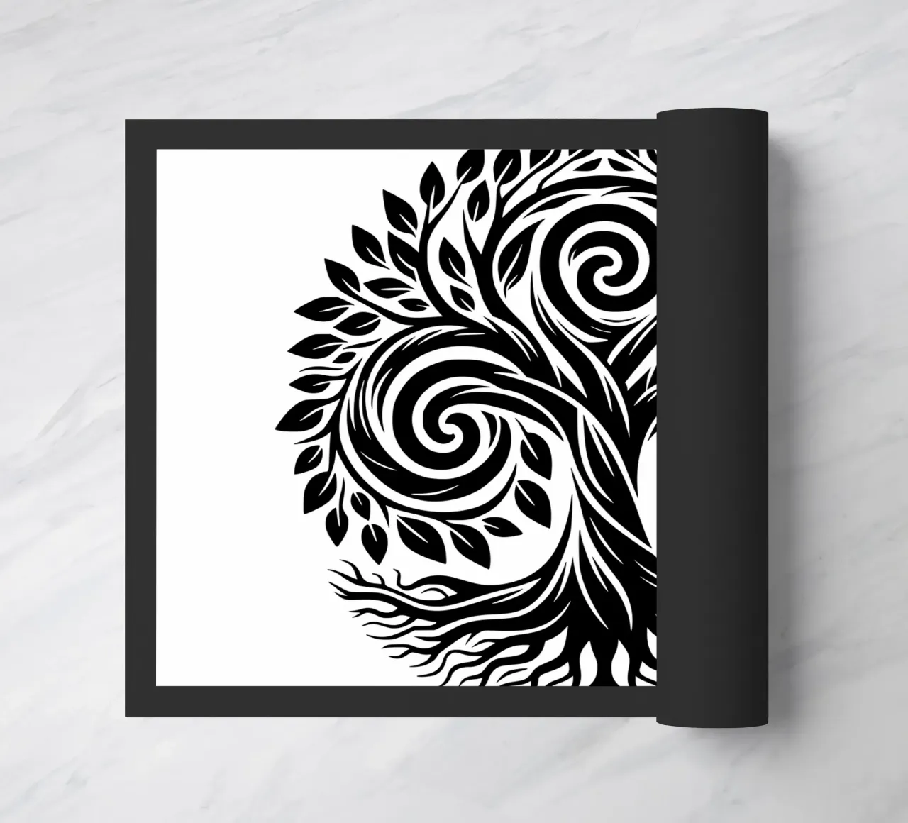 Mandala in bianco e nero zerbino da Spiritual Touch