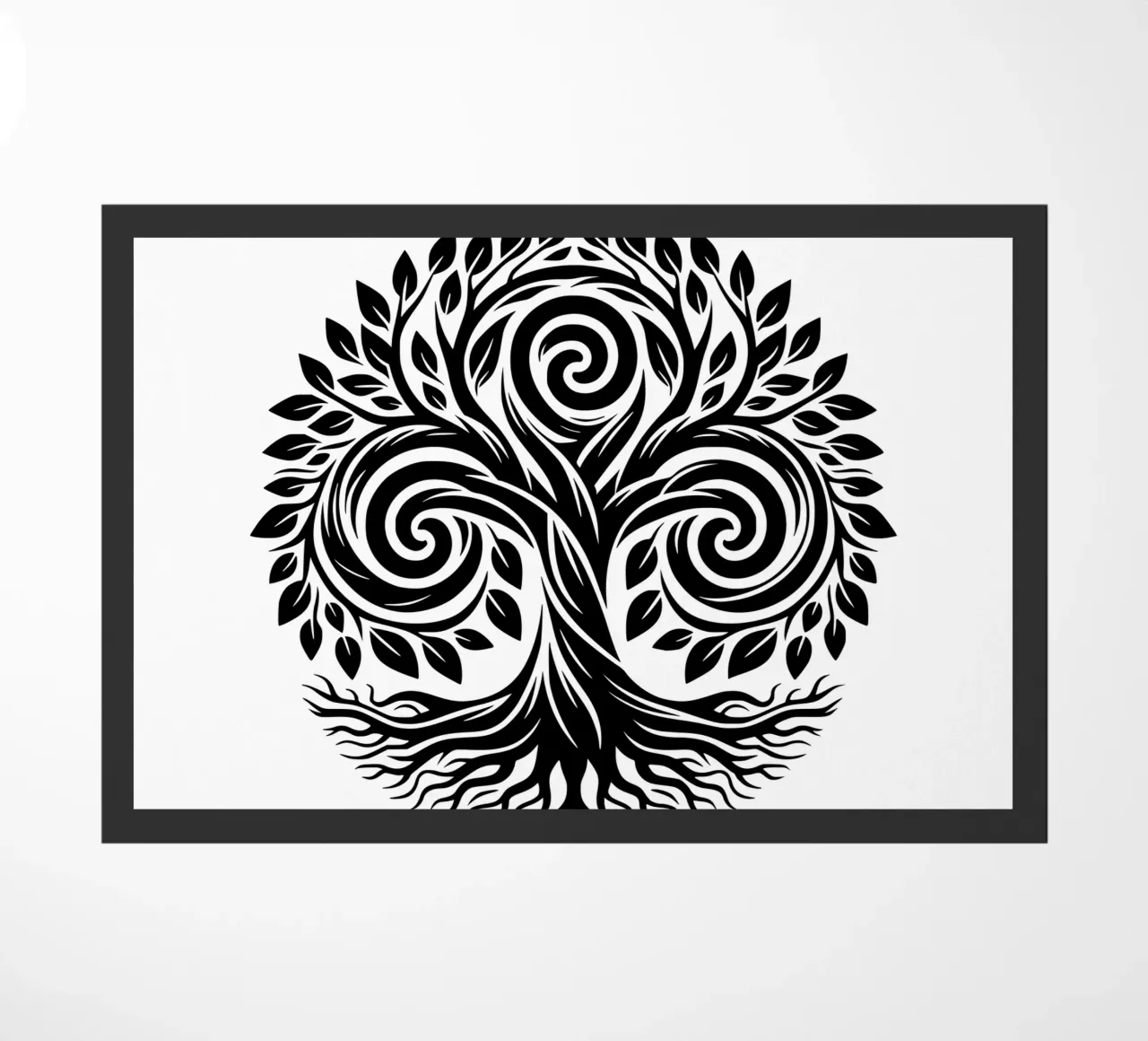 Mandala in bianco e nero zerbino da Spiritual Touch