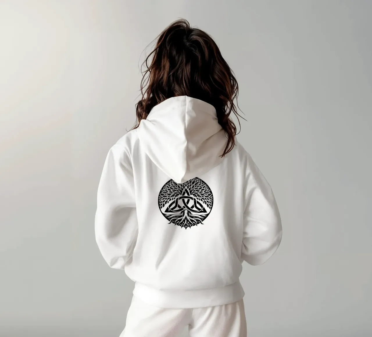 Mandala in bianco e nero felpa con cappuccio da Spiritual Touch