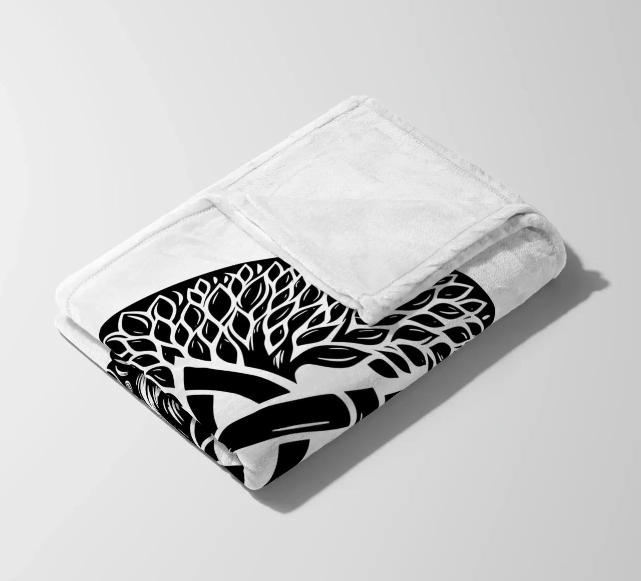 Mandala in bianco e nero coperta in pile da Spiritual Touch