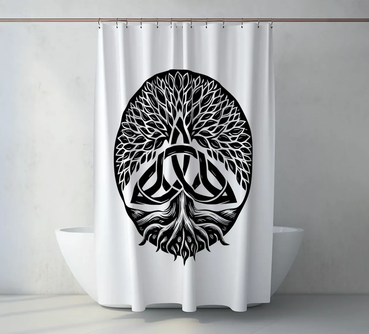 Mandala in bianco e nero tenda da doccia da Spiritual Touch