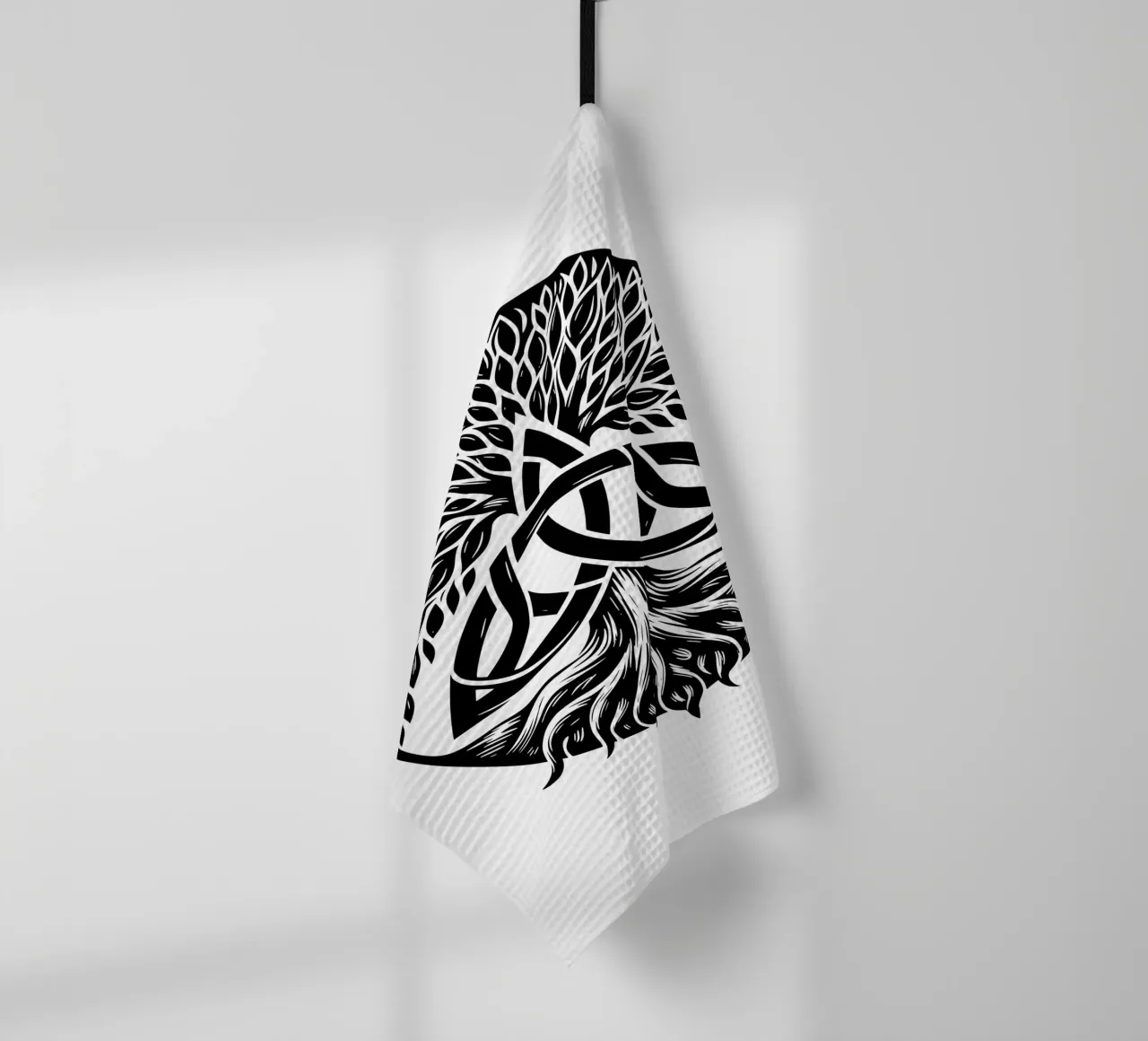 Mandala in bianco e nero canovaccio da cucina da Spiritual Touch