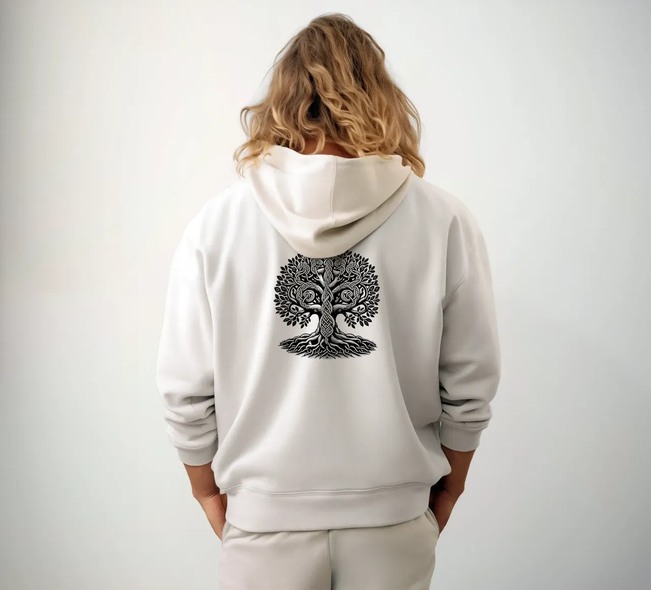 Mandala in bianco e nero felpa con cappuccio da Spiritual Touch