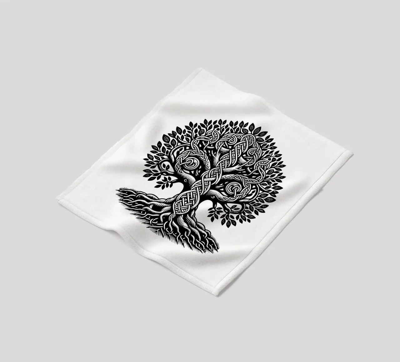 Mandala in bianco e nero coperta in pile da Spiritual Touch