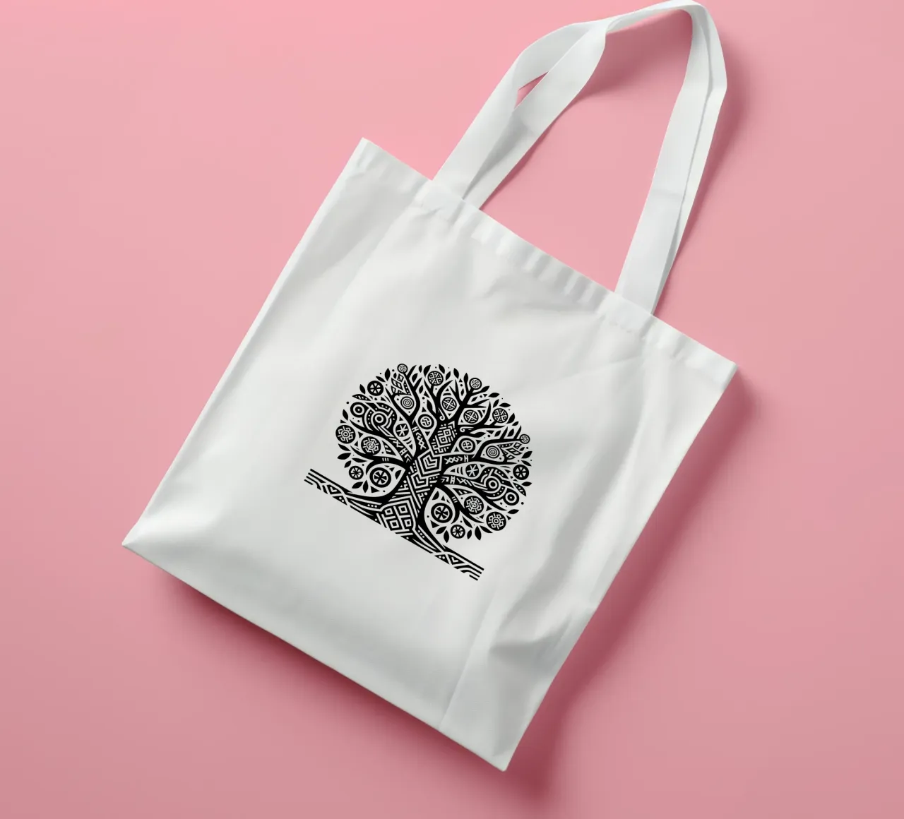 Mandala in bianco e nero borsa in juta da Spiritual Touch