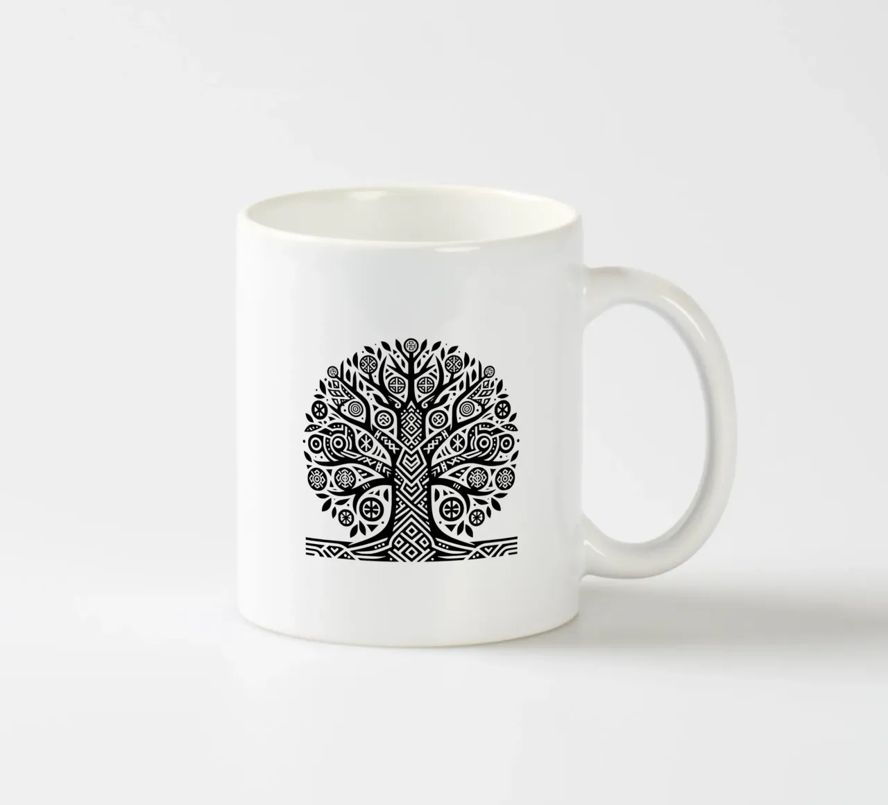 Mandala in bianco e nero tazza in ceramica da Spiritual Touch