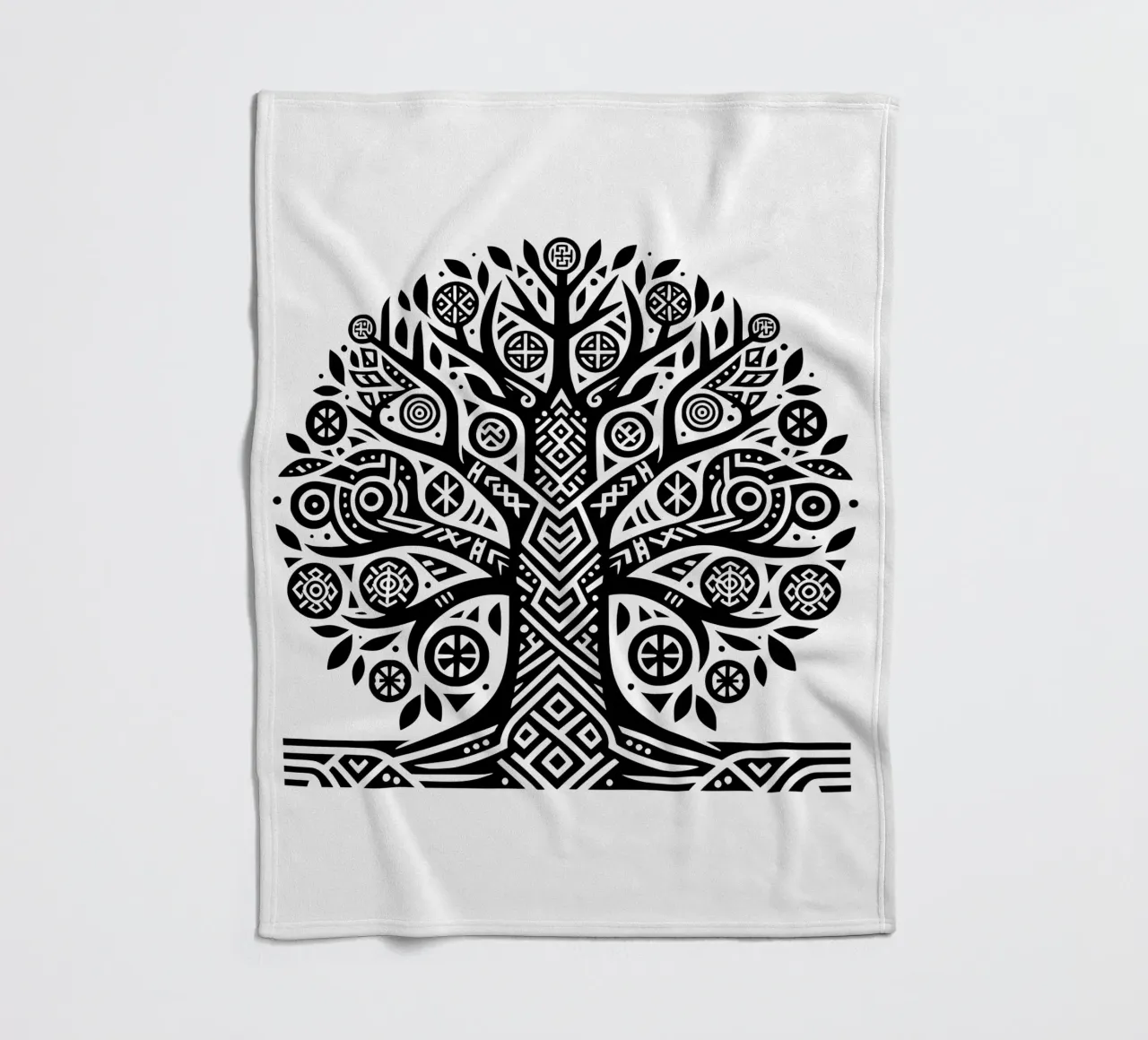 Mandala in bianco e nero coperta in pile da Spiritual Touch
