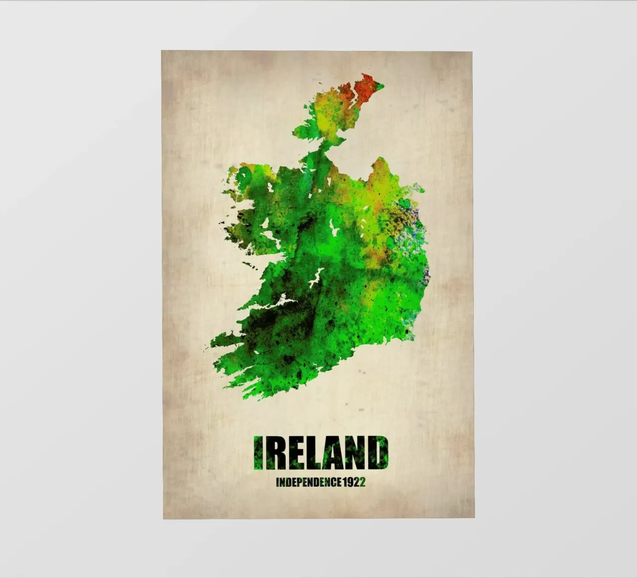 Ireland Watercolor Map pellicola backlit da Naxart