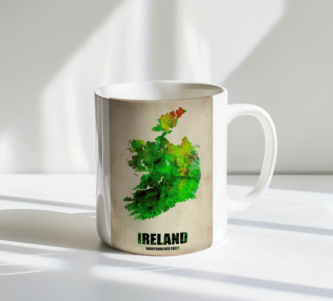 Ireland Watercolor Map tazza in ceramica da Naxart