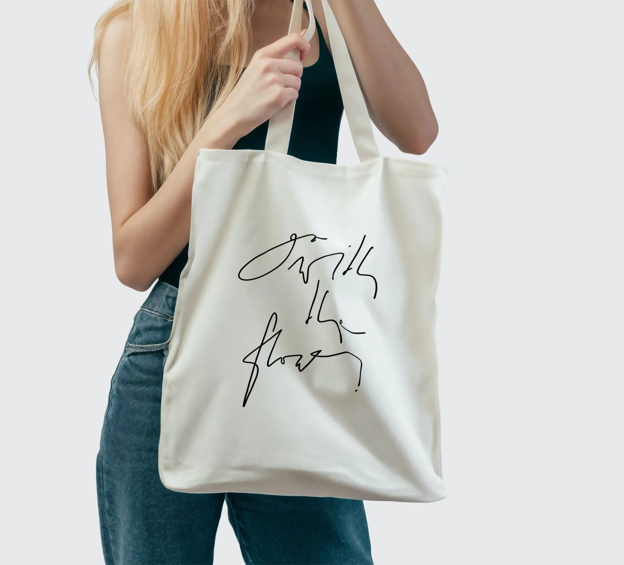 Go with the flow! borsa in juta da LIMITED EDITION LETTERS