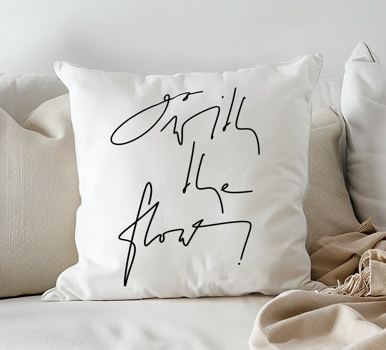 Go with the flow! coussin de LIMITED EDITION LETTERS