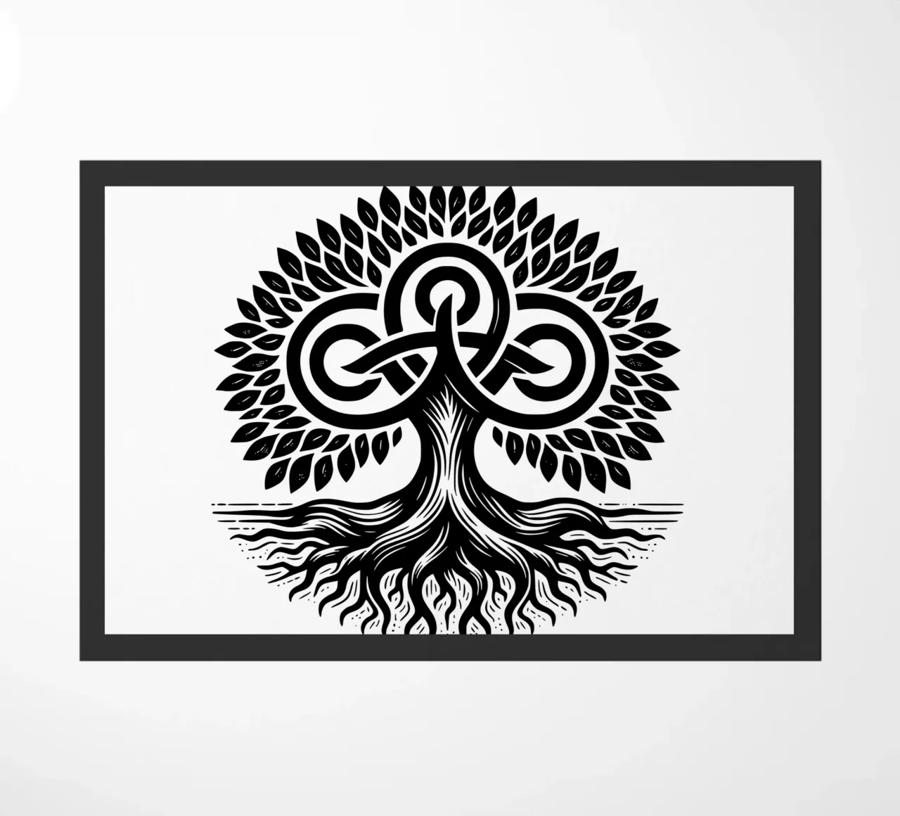 Mandala in bianco e nero zerbino da Spiritual Touch