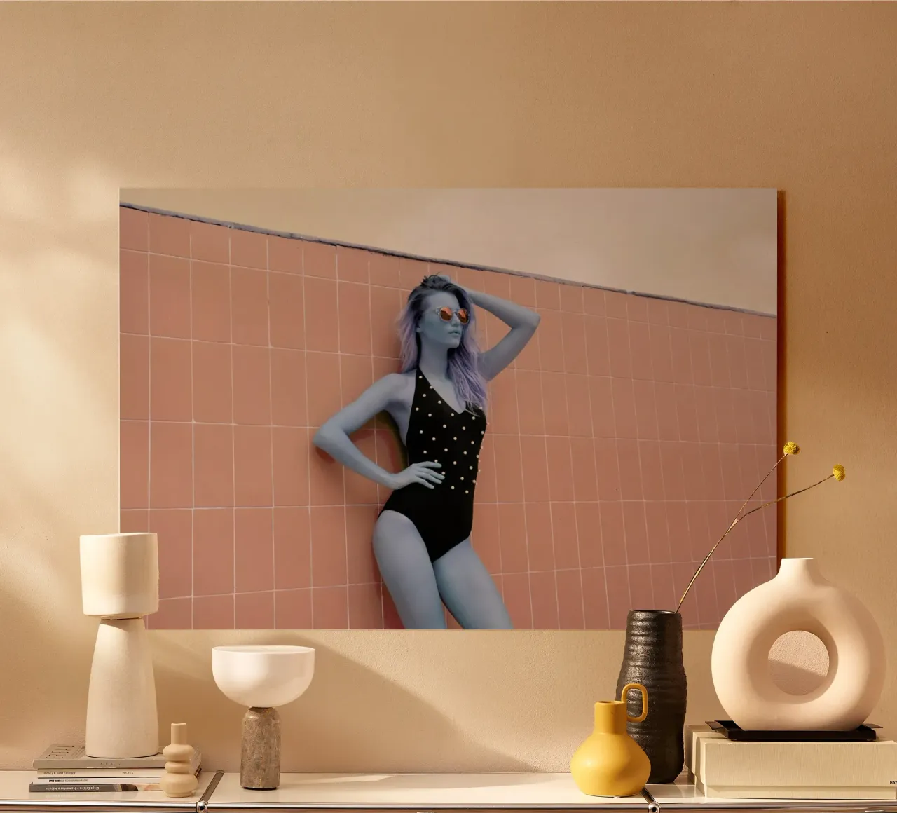 Pool Girl acrylic glass by Lara Zankoul