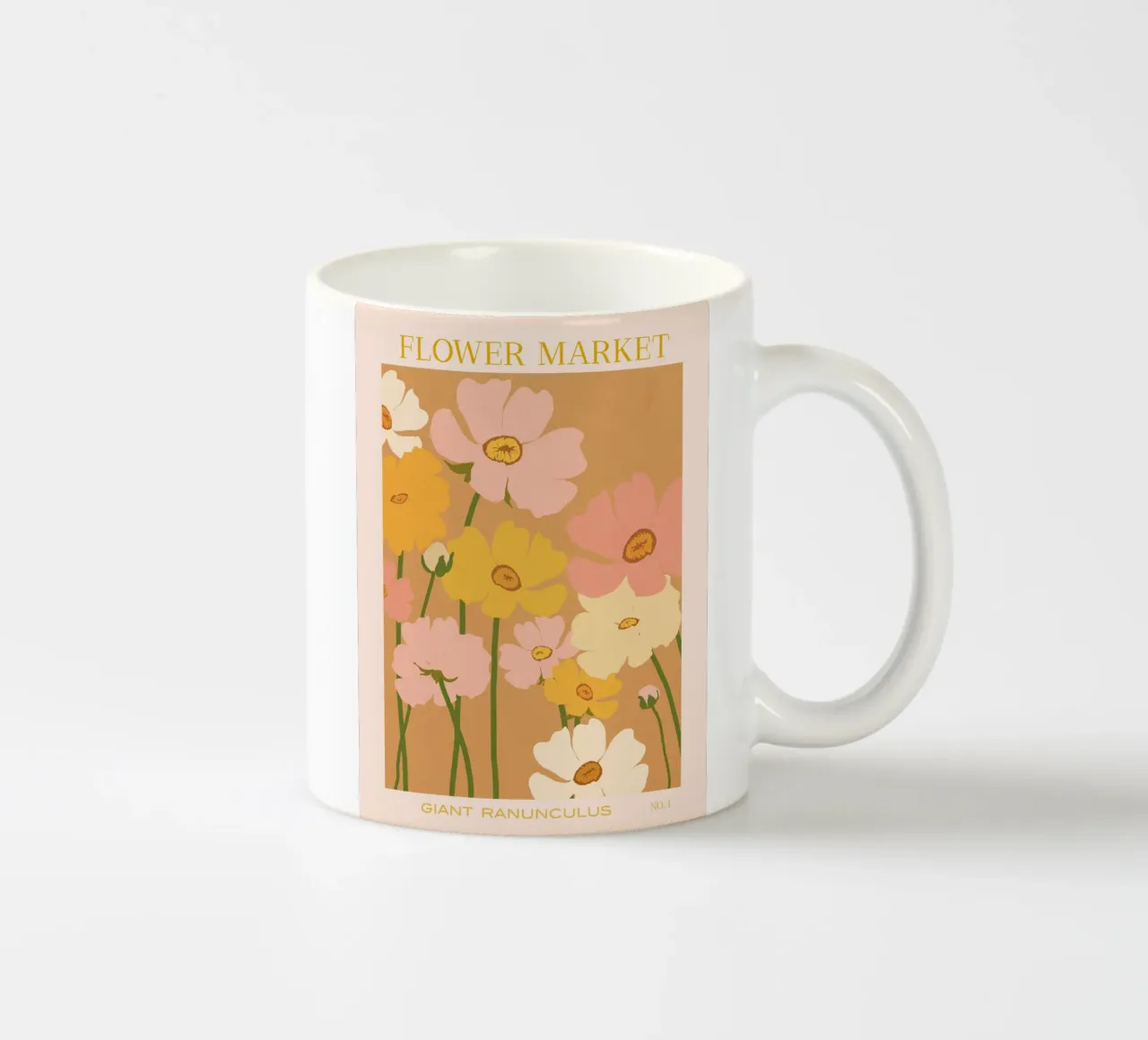 Mercato dei fiori - Ranuncoli tazza in ceramica da Gale Switzer