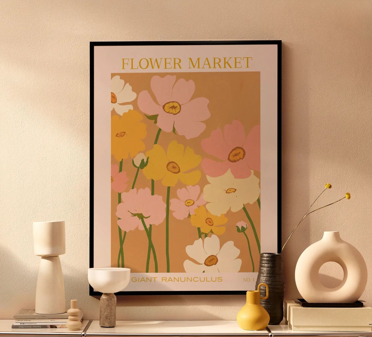 Bloemenmarkt - Ranonkels poster van Gale Switzer
