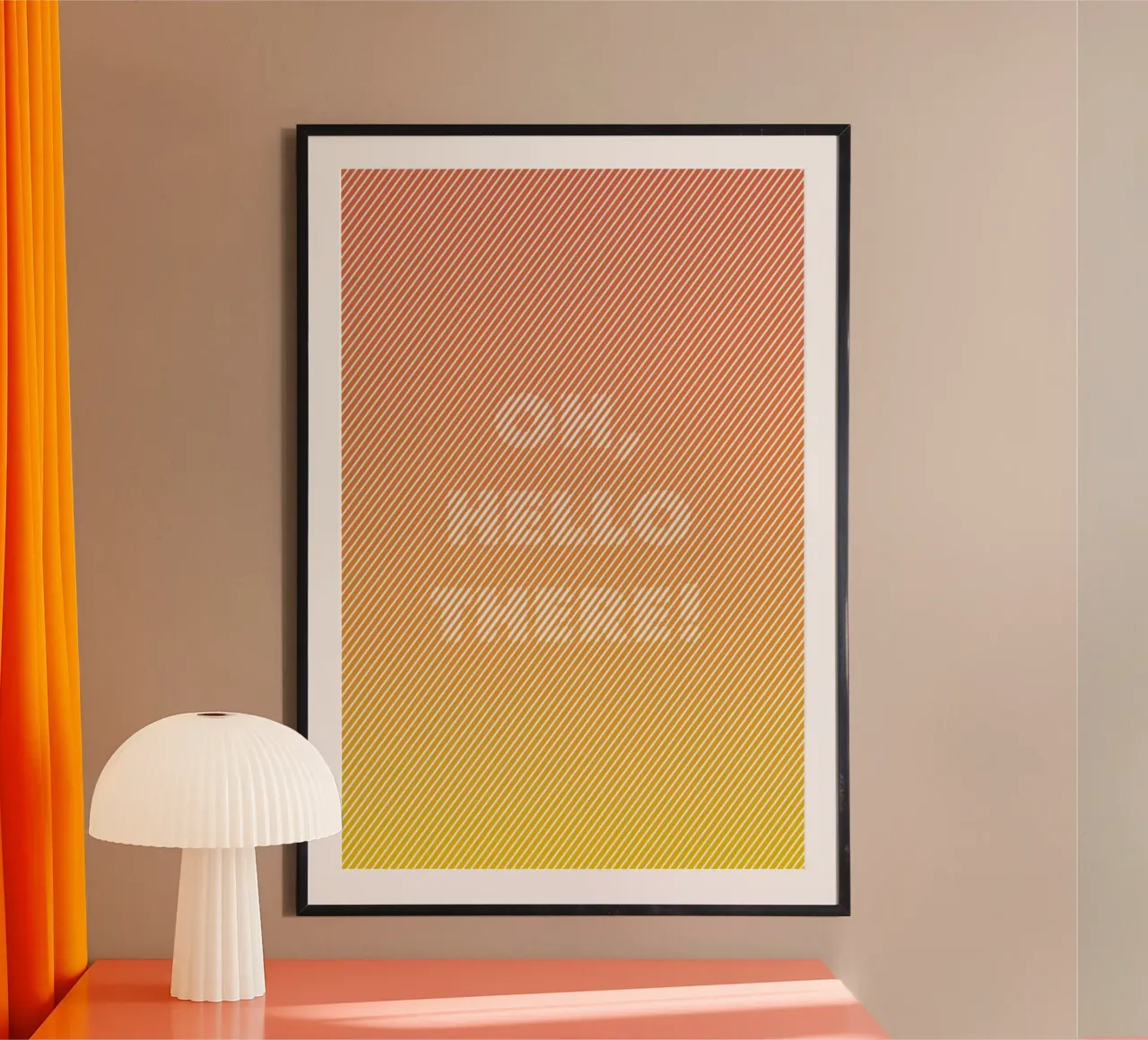 Oh Hello poster con telaio in legno da Chris Wharton